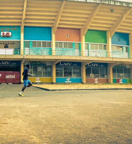 Running at the National Stadium